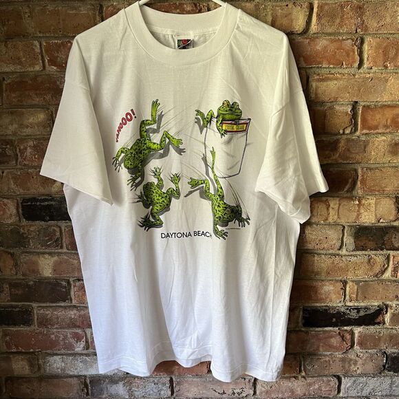 Vintage Y2K Total Chaos Frog Nature Amphibian Animal Graphic T Shirt XL - Picture 1 of 16